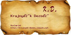 Krajnyák Dezső névjegykártya